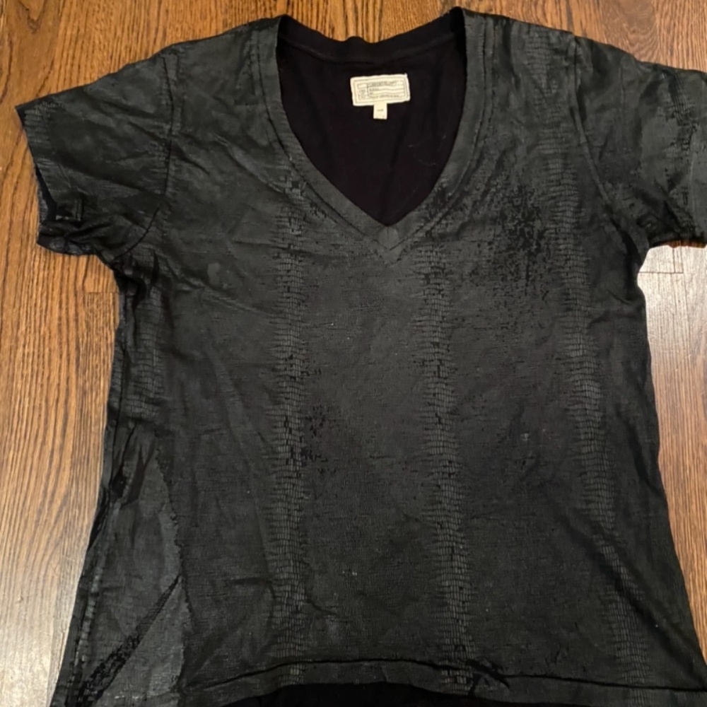 Current/Elliot Oversized Vneck Tee, Snake Print, Size Small